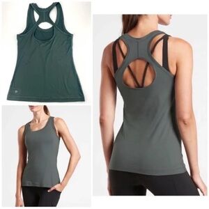 Athleta Nitro Racerback Tank XS Olive Green